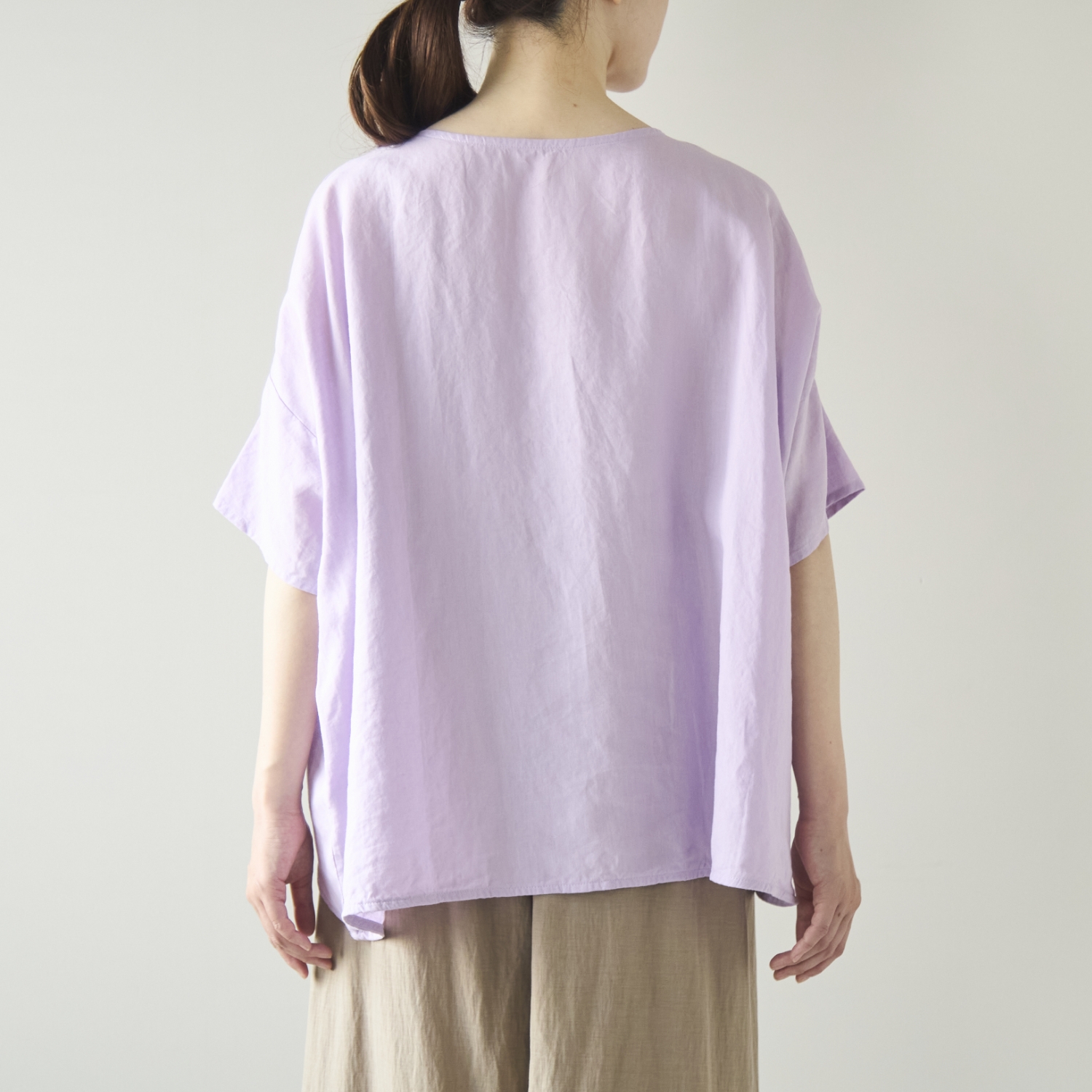 Kilka/涼しくて袖口から下着が見えにくいオーバーブラウス　リネン100